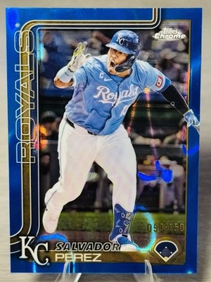 🔥⚾️SALVADOR PEREZ 2025 Topps Chrome Blue Lava Refractor /150 #COLOR MATCH!⚾️🔥