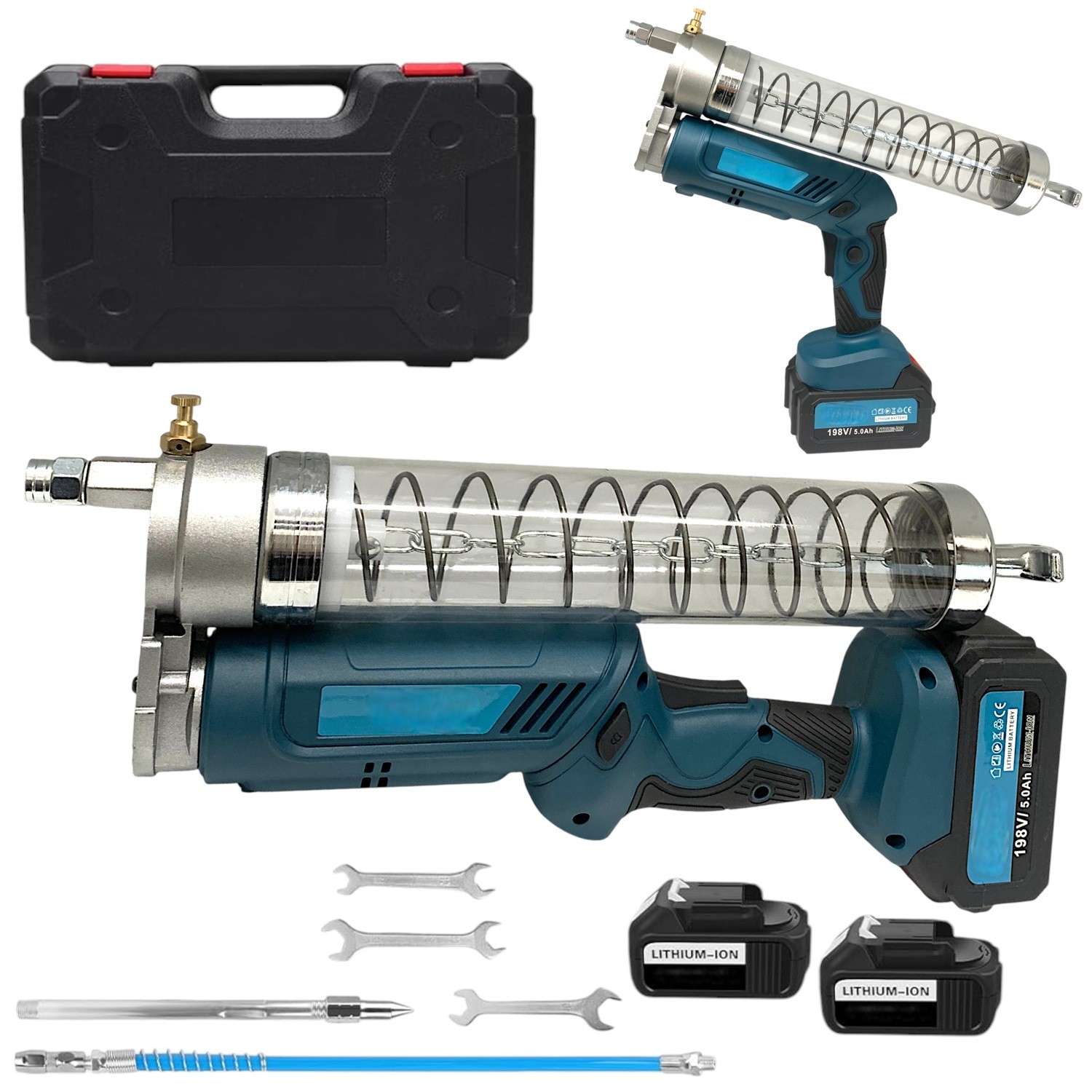 Ingrassatore Professionale 12000PSI Batteria 198V 5.0Ah 600CC LED