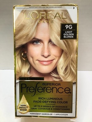 L'Oreal Paris Superior Preference Hair Color, 9G Light Golden Blonde