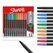 Felt Tip Pens, Fine Point Pens 0.4mm , Felt Tip Markers, Assorted Colors, 12...
