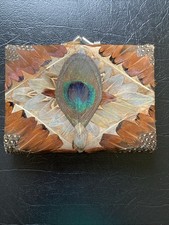 VTG Peacock Feather Wallet Coin Purse 1950-60 Excellent Unused Condition Summer