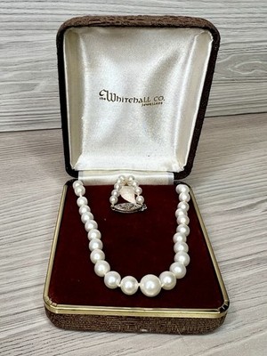 Antique Whitehall Co Jewellers Pearl Strand Necklace 18” 14K