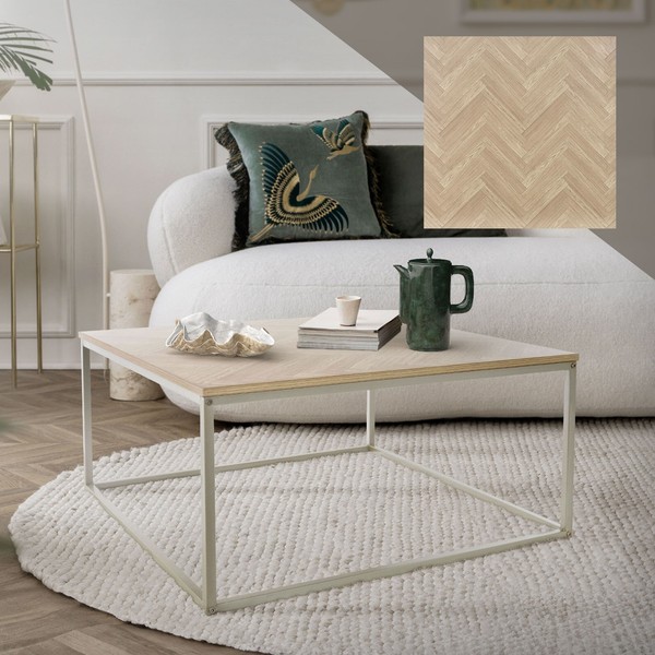 Couchtisch Wohnzimmertisch Beistelltisch Sofatisch Tisch 80X80X40Cm Eiche Optik-image