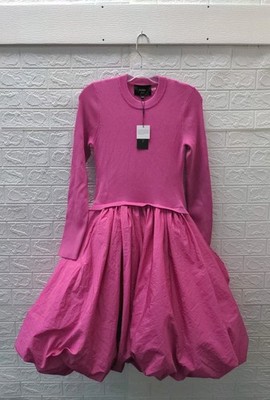 New Aleeza Paris Celeste Knit Bubble Dress Hot Pink Sz XL