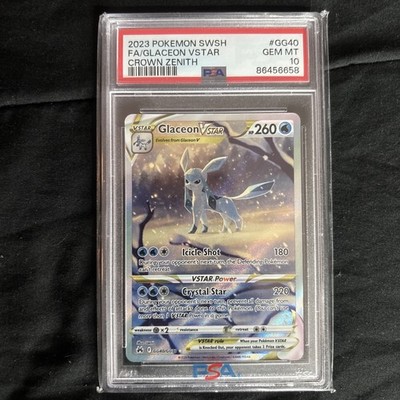 Pokemon TCG Glaceon VSTAR Crown Zenith PSA 10 GG40/GG70