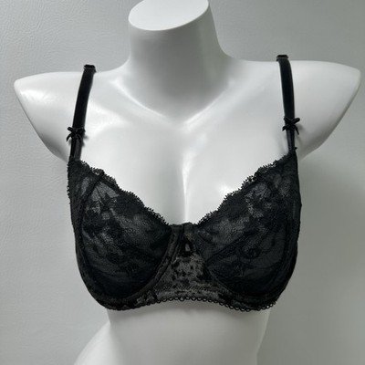 Victorias Secret Dream Angels Bra 34DD Black Velvet Push-Up Without Padding