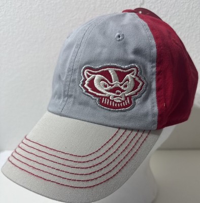 Wisconsin Badgers Grey Red Unisex Cotton Ball Cap Captivating Headwear Adjustabl