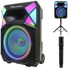 Pioneer PSX615 700W 15 Party Speaker Auracast Lights w/ Wireless Mics Stand