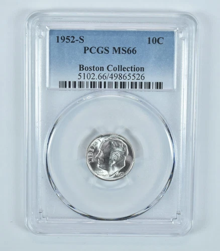 1952-S Roosevelt Dime Boston Collection MS66 PCGS Blue Label