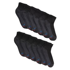Men's Cushioned Ankle Socks with Arch Support and Ventilation, 12-Pack