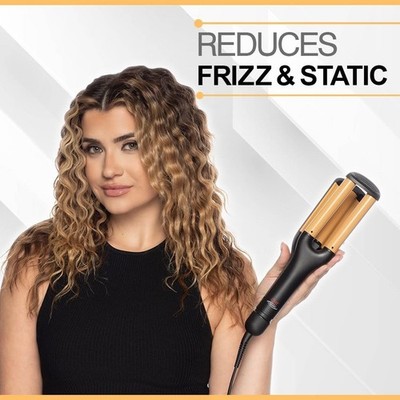 Chi Ceramic Triple Waver Iron Curling Iron Creates Long Lasting Frizz Free Waves