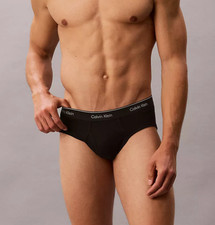 CALVIN KLEIN MENS COTTON CLASSICS Hip Brief , SIZE SMALL, BLACK, 4 PACK, U202