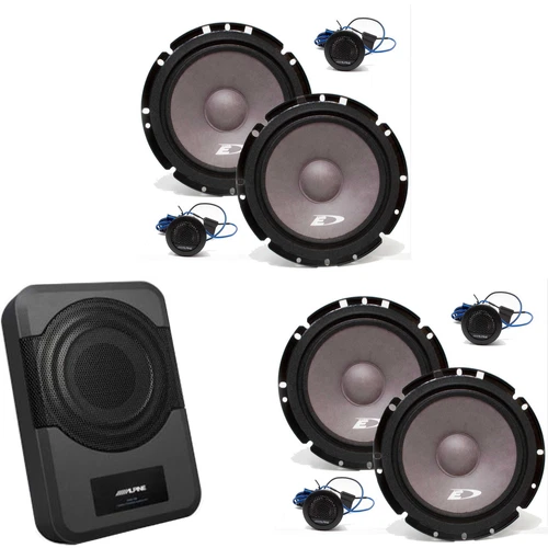 Alpine (2) SXE-1751S 6 1/2" 2-Way Component Speakers (2 Pair) w/ PWE-S8 Power...