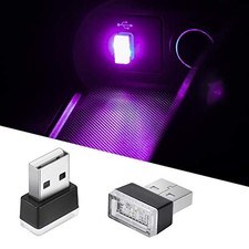 2Pcs USB LED Atmosphere Lights Mini Car Interior Accessories Ambient Lamp