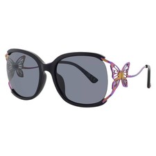 Betsey Johnson Smoke Butterfly Ladies Sunglasses 10268854.CGR BLKSMK