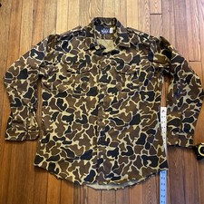 Vintage Woolrich Button Down Shirt Men Large USA Made Long Sleeve Duck Camo