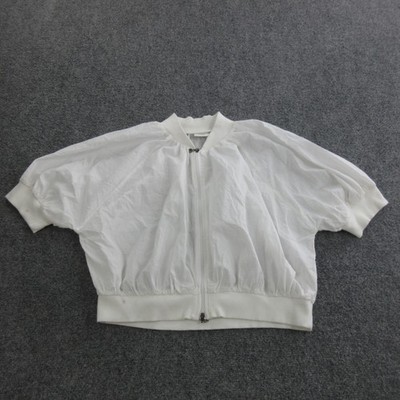 Bitte Kai Rand Jacket Womens Medium White Bomber Short Sleeve Zip Lightweight
