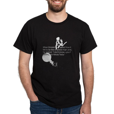 CafePress Tesla Einstein Quote T Shirt 100% Cotton T-Shirt (1435696040)