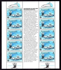ASCENSION #273 MNH  FLIGHT OF COLUMBIA SPACE SHUTTLE SHEET OF 10, We combine
