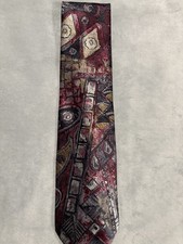 Vintage Christian Dior Monsieur Necktie All Silk Geometric Print Made In USA