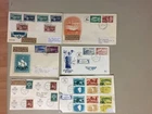 Six '50 israel registered fdc with multiple stamps