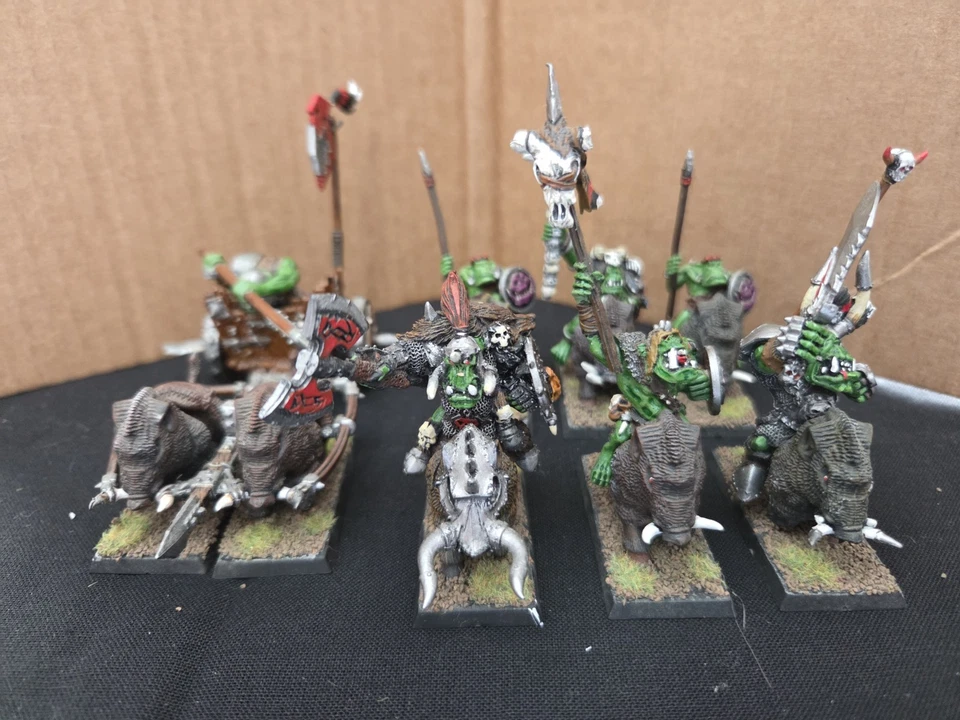Warhammer 2001est Jabalí Carro, Metal Salvaje Orco Jabalí Boyz, Arqueros, Lanzas Varios Foto 2 de 4