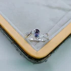 Color Change Alexandrite Stone Oval Cut Stone Silver Ring For Wife