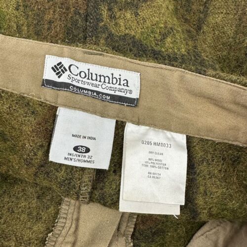 Columbia Camouflage Hunting Pants size 38x32 Gallatin Heavy Tree Wool Blend Camo - Picture 4 of 11