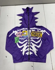 Romwe Purple Full Zip Graphic Print Jacket Mens Size Medium