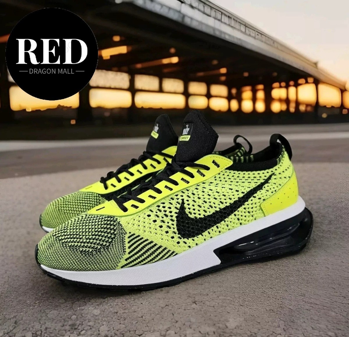 Nike Air Max Flyknit Racer Men\'s Size 8.5 Black Volt Running Shoes FD4610-700 Nike Air Max Flyknit Racer Men main image 4