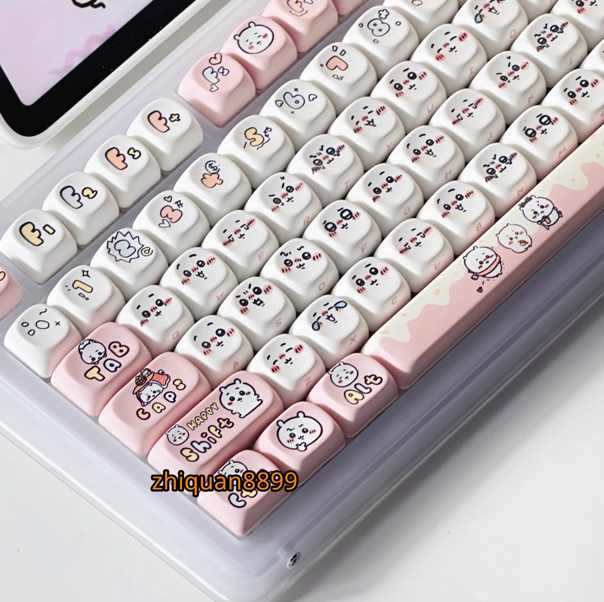 Chiikawa Pink White PBT Keycaps 131 Key Cap for MX