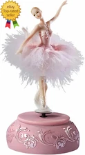 Ballerina Music Box Figurine Plays Swan Lake Tune Musical Figure Hand-Painted