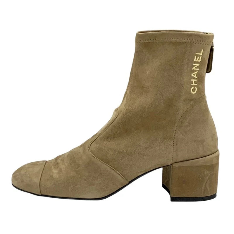 CHANEL G39160 Nubuck Short Boots 36.5 Brown Authentic Women CHANEL G39160 Nubuck Short Boots 36.5 Brown Authentic Women