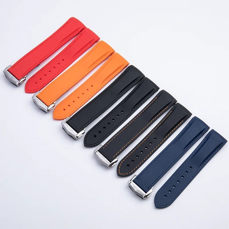 20 mm 22 mm Silicone Watch Strap Fits For Omega Seamaster 300 Planet Ocean 600