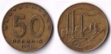 Moneta, Niemcy - NRD 50 fenigów, 1950 Niemcy Wschodnie (NRD) (1948-1990) KM# 4