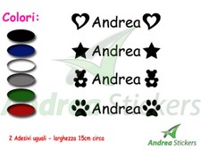adesivo nome + grafica - personalizzato prespaziato PVC vinile senza fondo 2pz