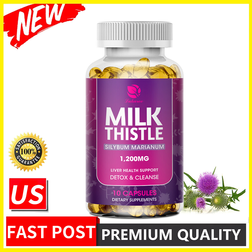Milk Thistle Supplement for Liver Detox and Cleanse 1200mg, Milk Thistle Extract