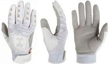 Under Armour UA 30 Bryce Harper HUSTLE Baseball Batting Gloves White YOUTH M