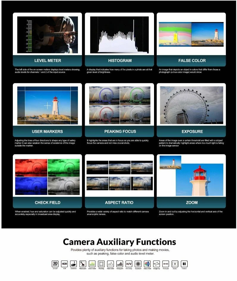 Lilliput H7S 7" Camera Field Video Monitor 1920x1200 4K HDMI SDI 3D LUT 1800Nits - Image 4 of 4
