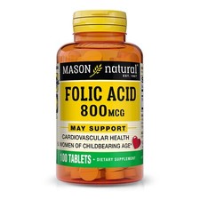 Mason Natural Folic Acid 800 mcg - For Women of Childbearing Age, 100 Tablets