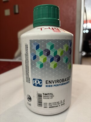 PPG Envirobase T447 Bright Red 1 Liter Free Shipping!