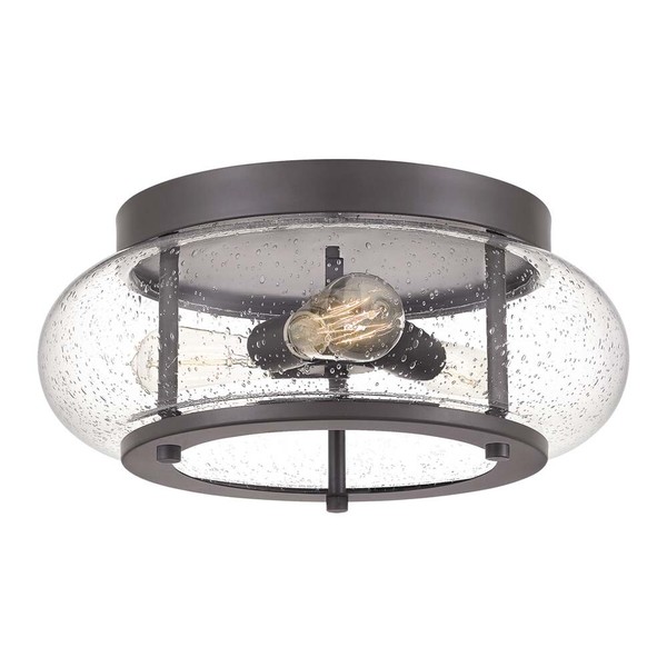 Deckenleuchte Lampe Metall Glas Wohnzimmerleuchte D 40,6 Cm 3 Flammig Bronze-image