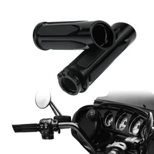 1" All Black Handlebar Hand Grips Rubber Handle Bar For Harley Sportster XL Dyna