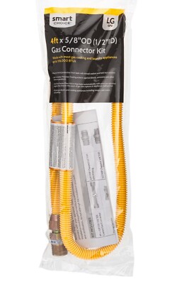 Smart Choice 4ft x 5/8'' OD (1/2''ID) Gas Connector Kit  4FT58DLG