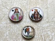 1800 century OLD PARIS PORCELAIN GRAND TOUR BRIDGE TRUMP MARKERS FOR CARD GAME