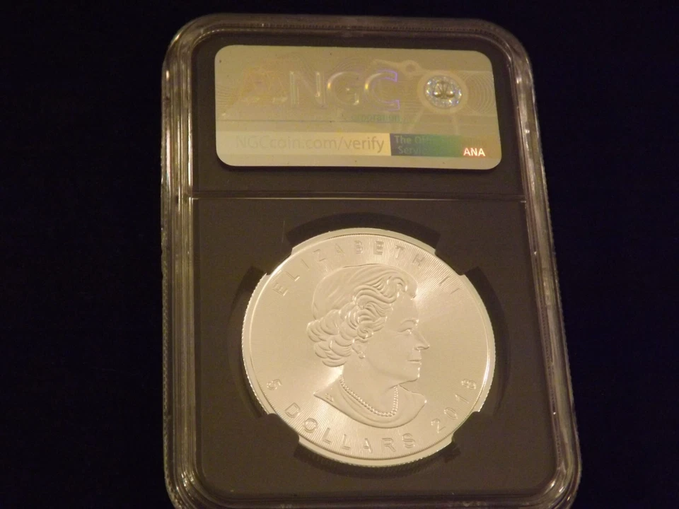 2018 -W    $5  Maple Leaf  First Day Of Production   RETRO     NGC   MS  70 - Image 2 of 2