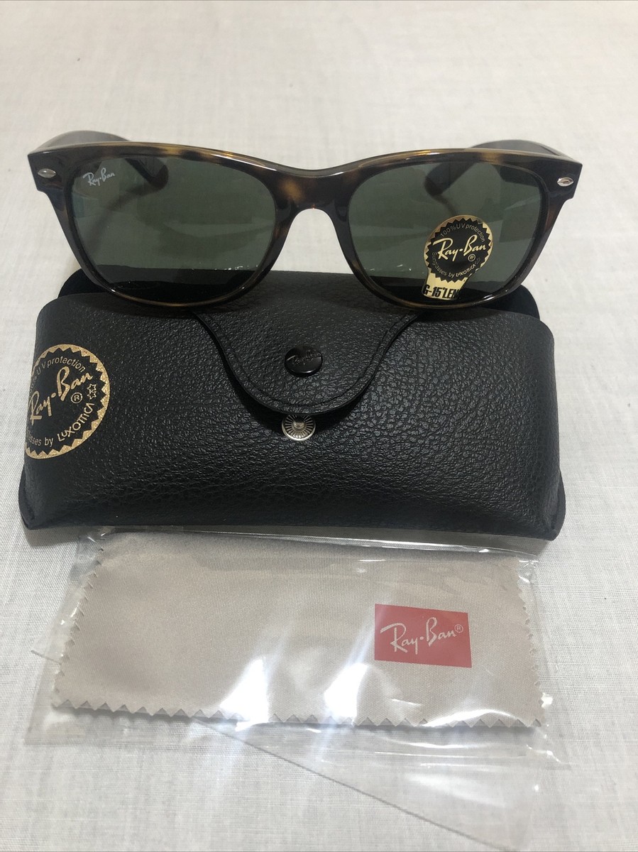 Ray-Ban 2132 Original Wayfarer Classic Tortoise Frame Sunglasses - Size 55-18 Ray-Ban New Wayfarer Classic M (55 - 18) with Blue lenses  main image 3
