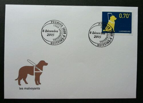 Luxembourg Vision Disabled 2005 Dog (FDC) *Braille Embossed effect *unusual - Picture 1 of 5