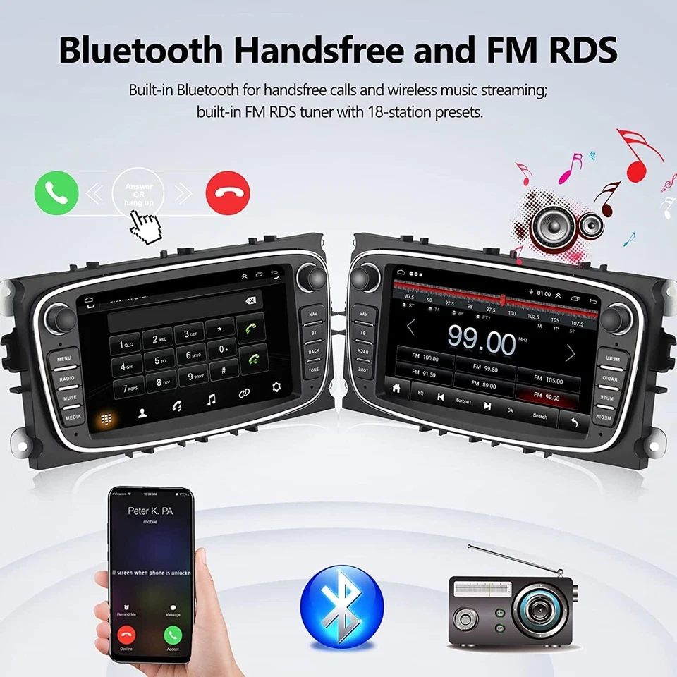 Für Ford Focus Mondeo Mk4 S/C-Max Galaxy Autoradio Android 13 GPS Navi 2+32G DE - Bild 4 von 4