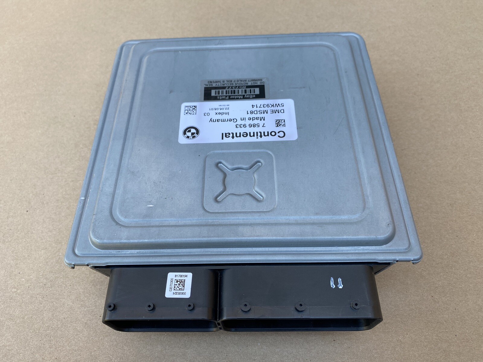 2008 BMW 335i ECU DME 7586933 Msd81 Engine Computer for sale 